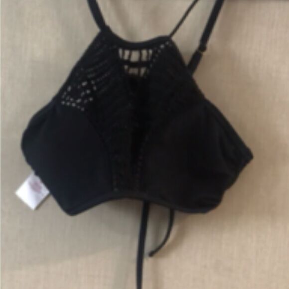 Xhilaration Black Crochet Bikini Top Medium - Picture 5 of 11